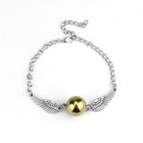 Movie HP Potter Deathly Hallows Bracelet Time Turner Hogwarts School Logo Bangles Bracelets for Women Men Jewelry Gift