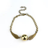 Movie HP Potter Deathly Hallows Bracelet Time Turner Hogwarts School Logo Bangles Bracelets for Women Men Jewelry Gift